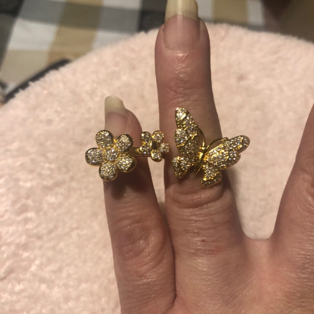 14k buterfly rings